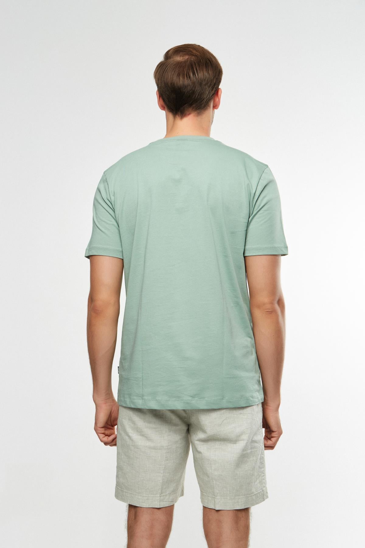 BossYeşil Bisiklet Yaka Basic T-shirt