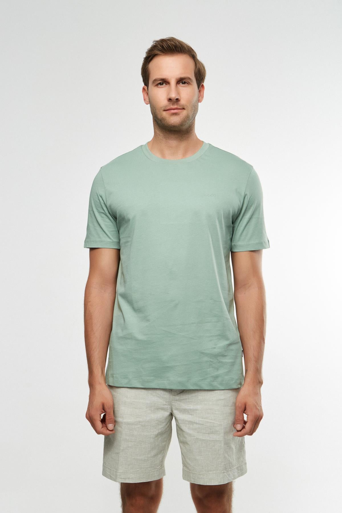 BossYeşil Bisiklet Yaka Basic T-shirt