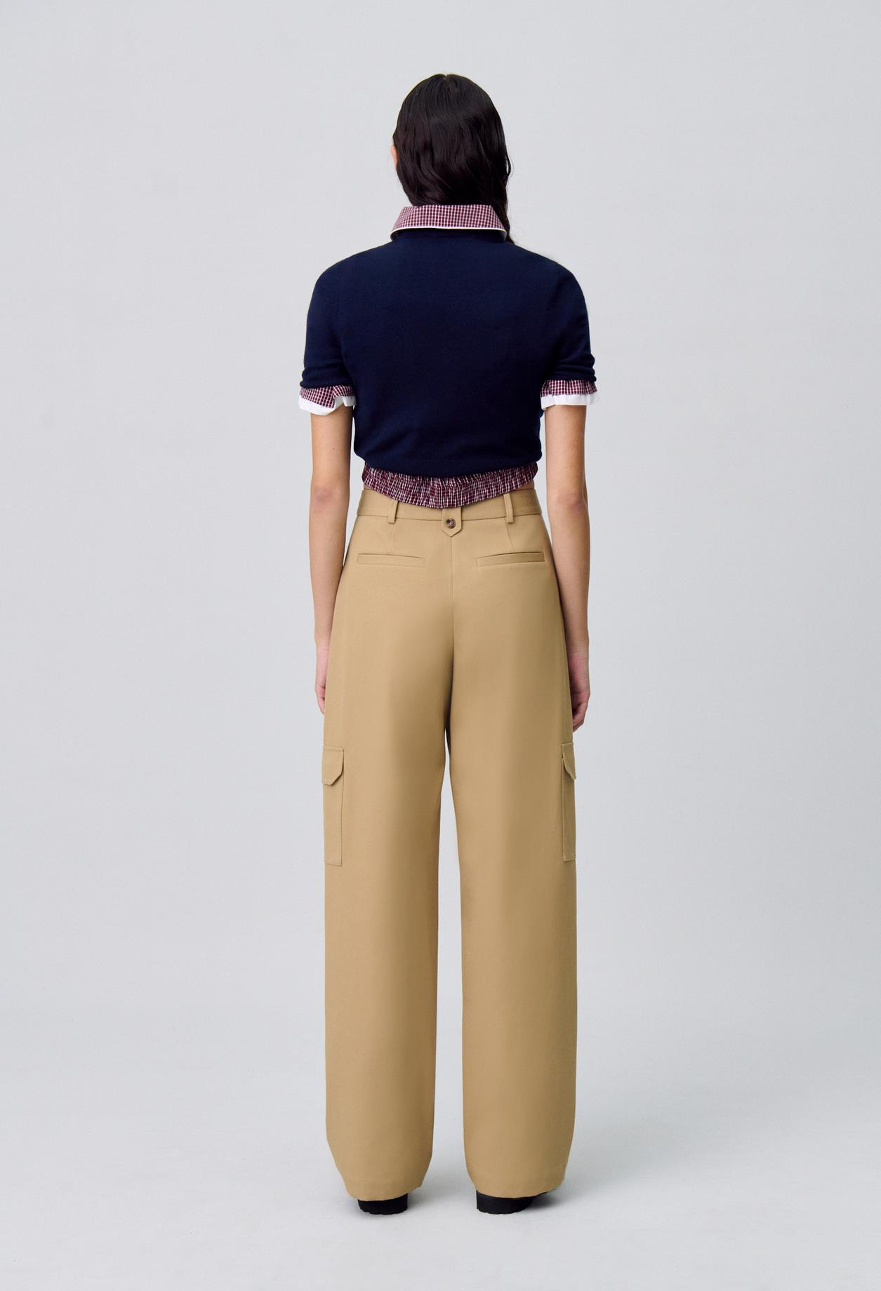 Claudie PierlotCamel Kargo Cep Pantolon