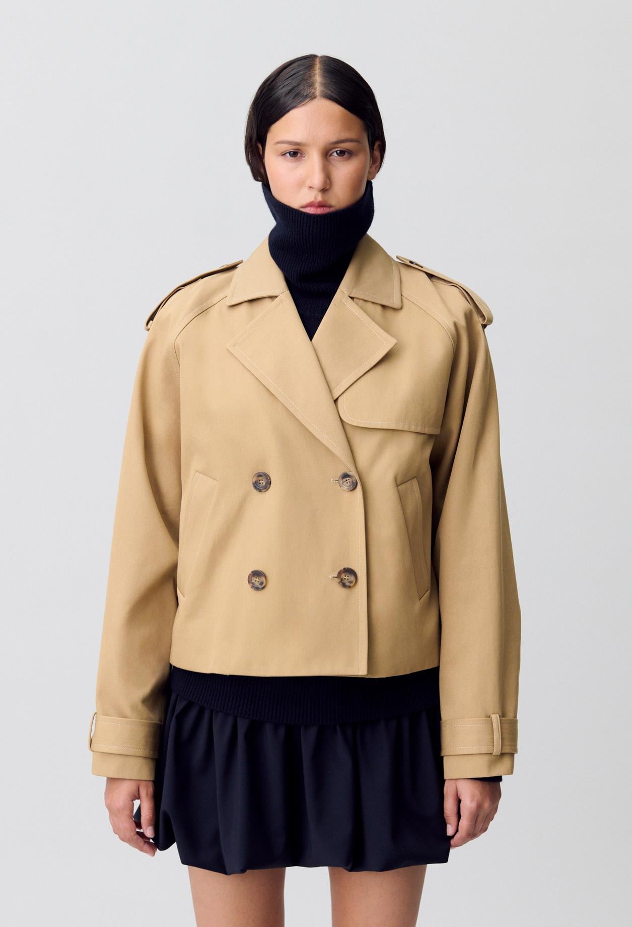 Claudie PierlotCamel Kısa Trençkot