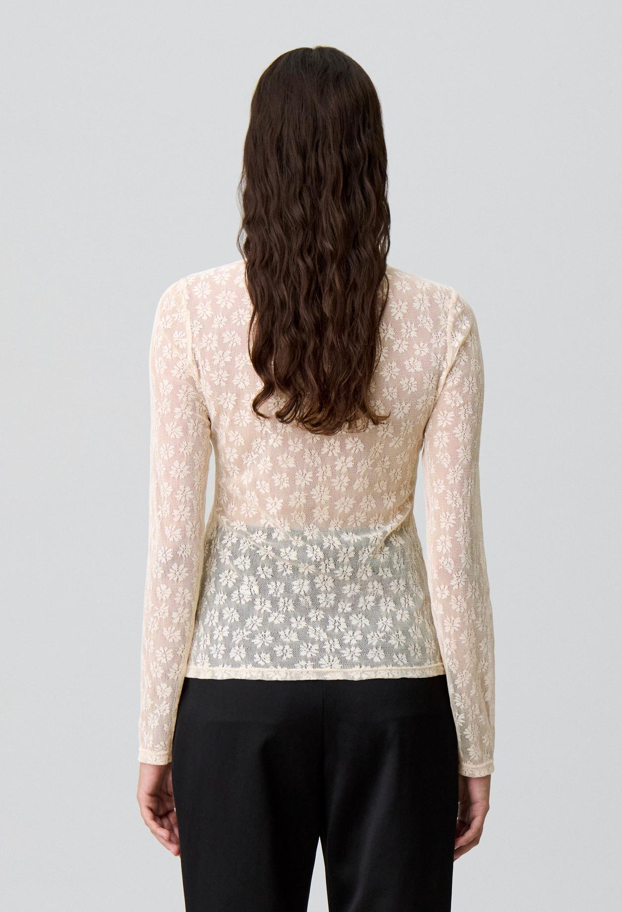 Claudie PierlotEkru Transparan Bluz