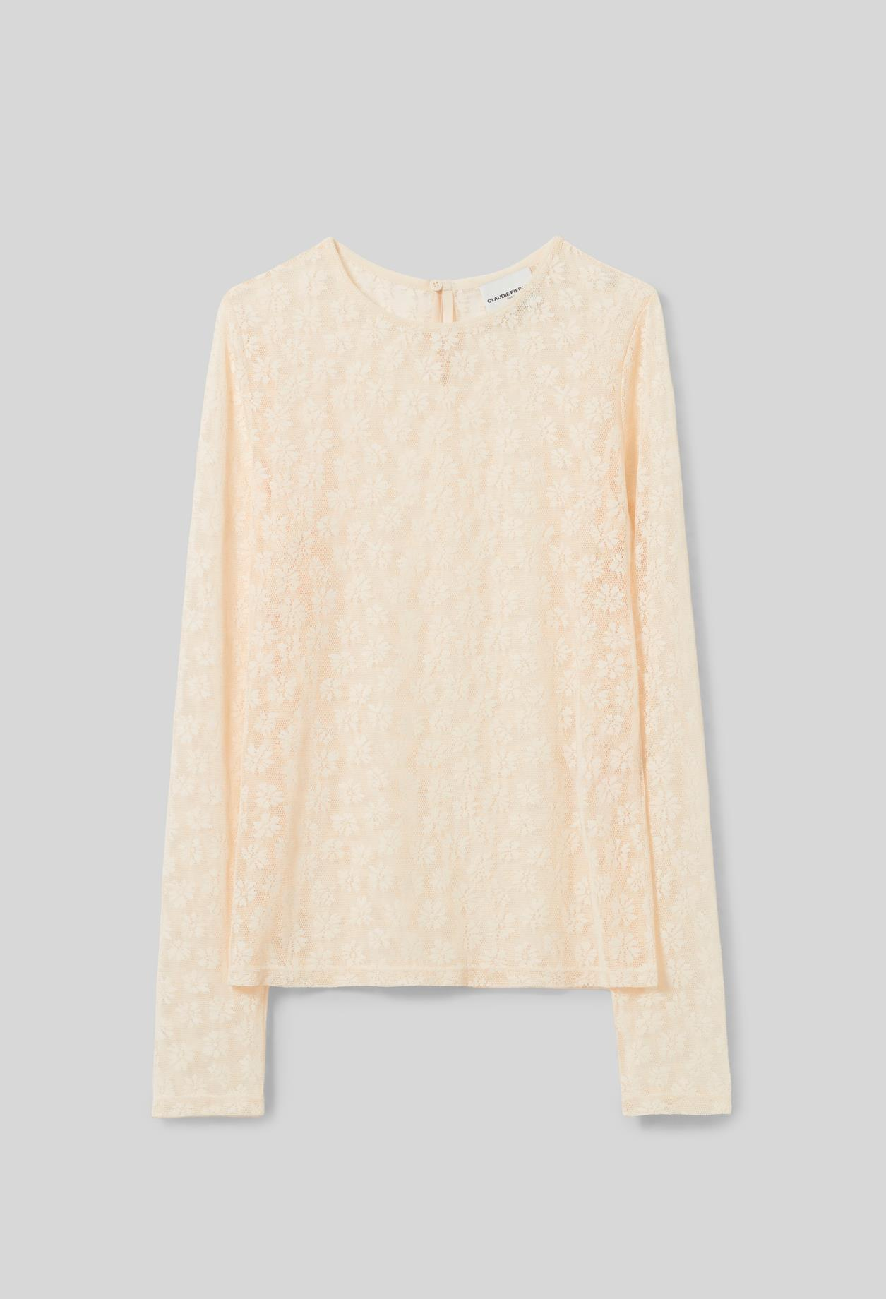 Claudie PierlotEkru Transparan Bluz