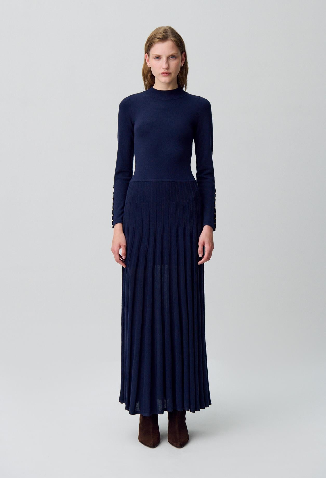 Claudie PierlotLacivert Maxi Triko Elbise