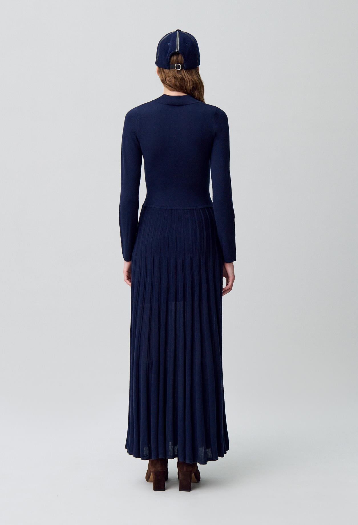 Claudie PierlotLacivert Maxi Triko Elbise