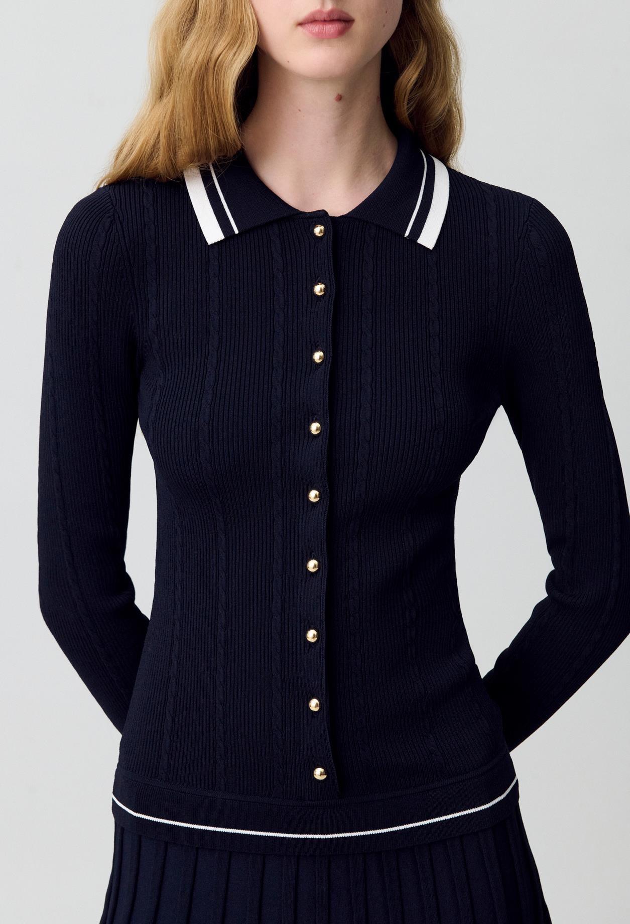 Claudie PierlotLacivert Mini Triko Elbise