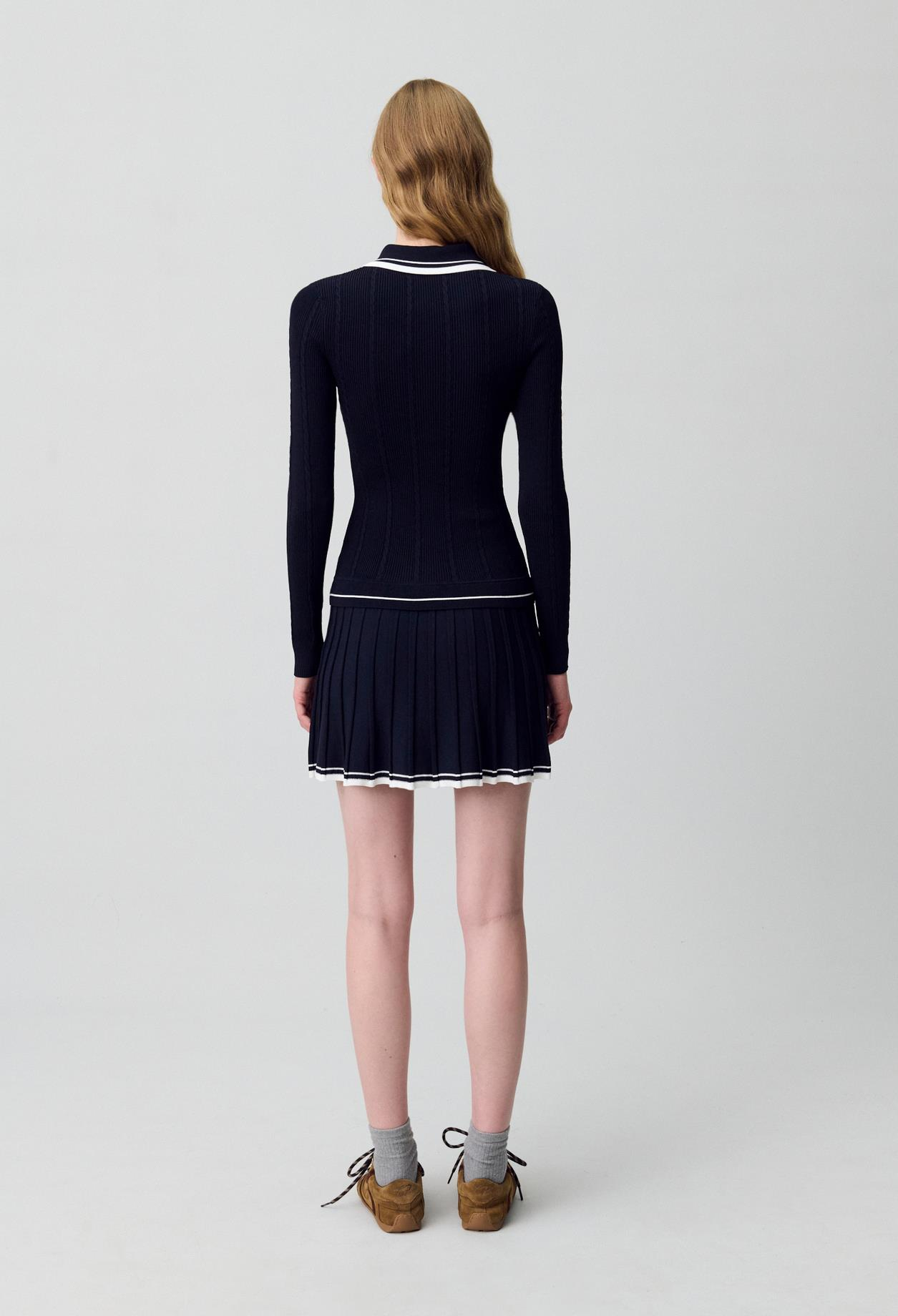 Claudie PierlotLacivert Mini Triko Elbise