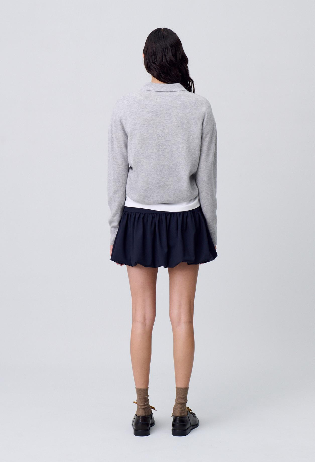 Claudie PierlotLacivert Yün Mini Balon Etek