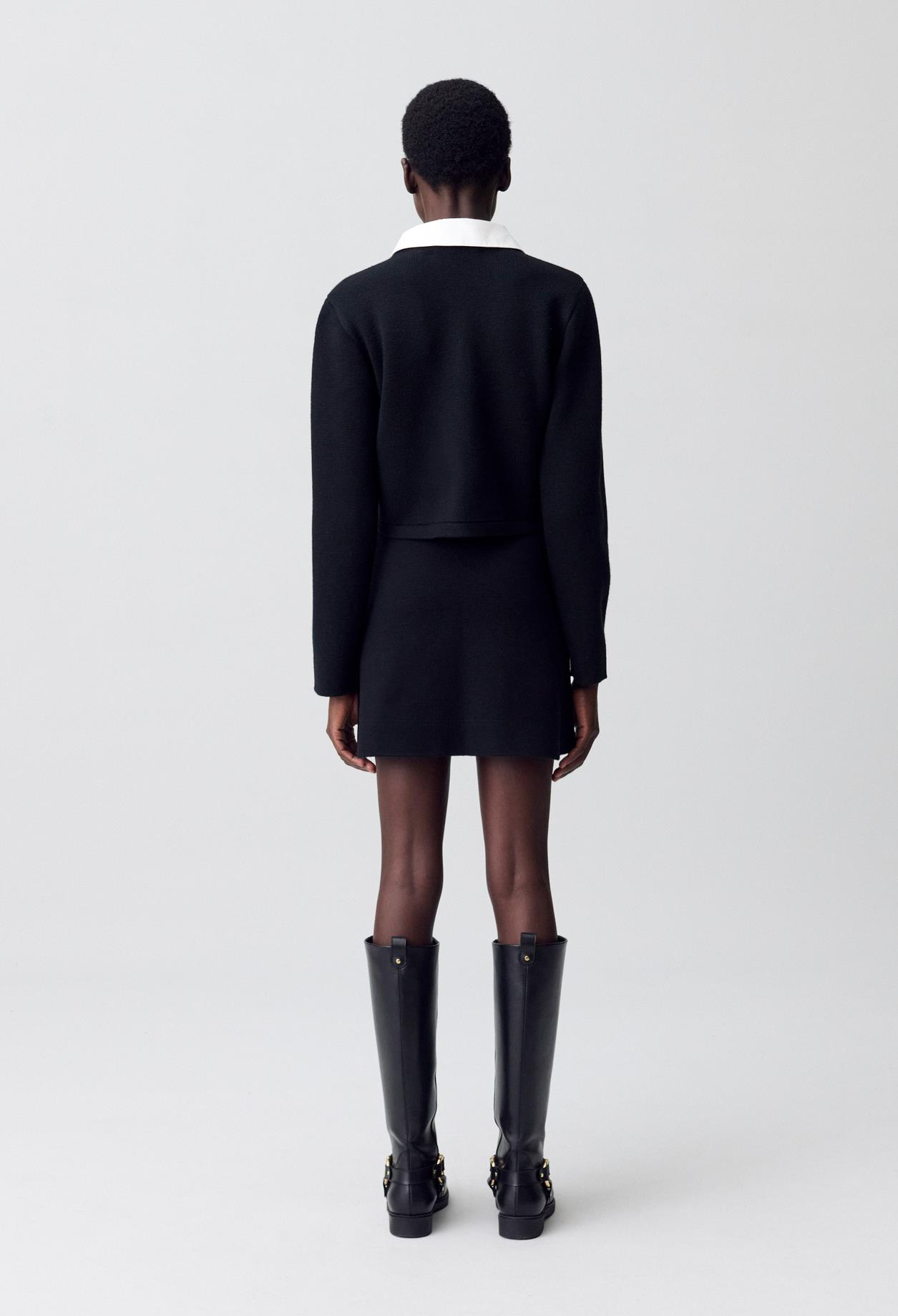 Claudie PierlotSiyah Mini Triko Etek