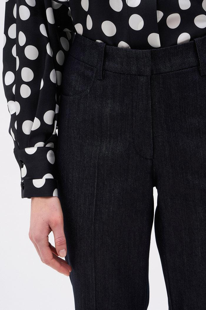 DmnLogolu Geniş Paça Denim Pantolon