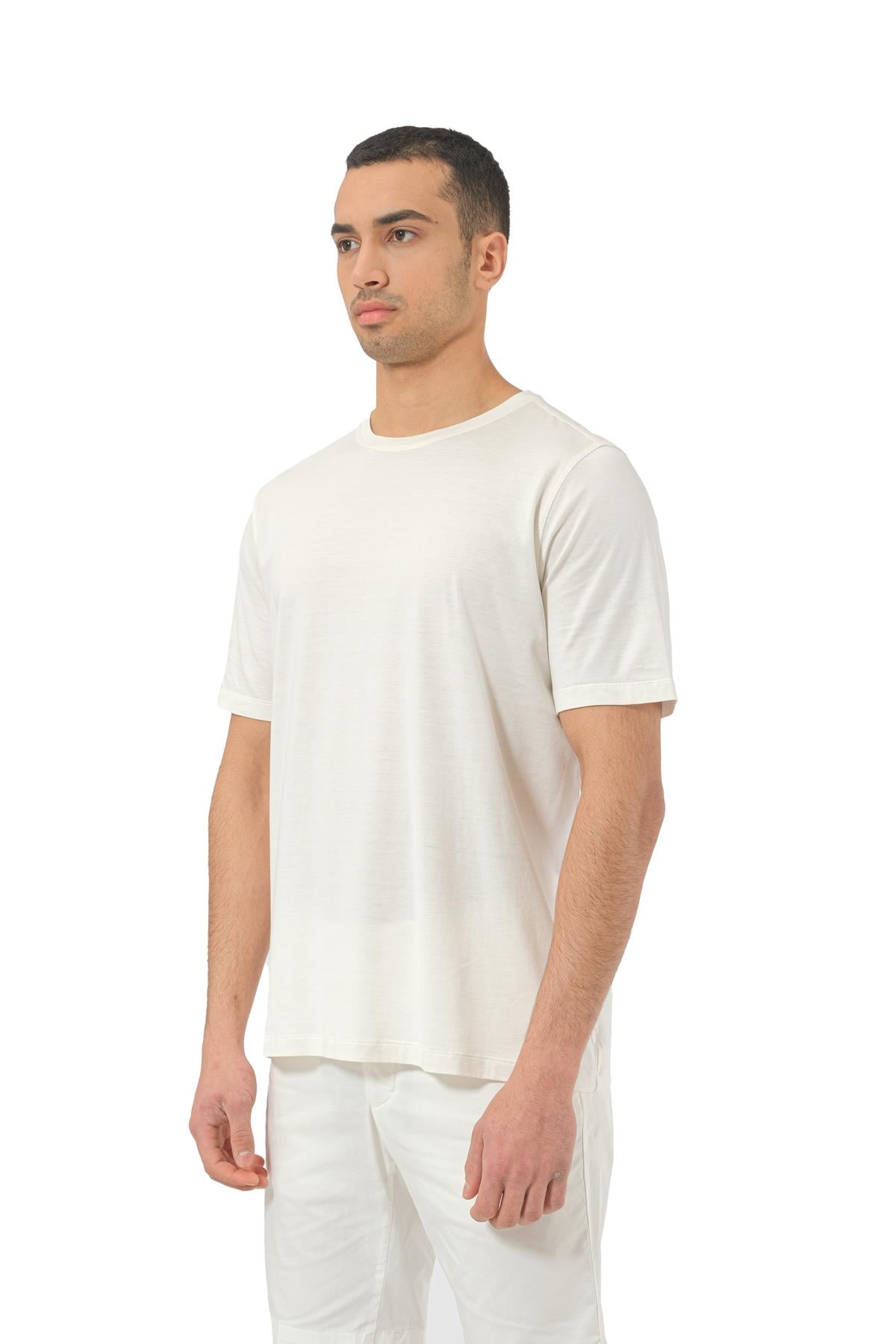 DorianiBeyaz Bisiklet Yaka T-shirt