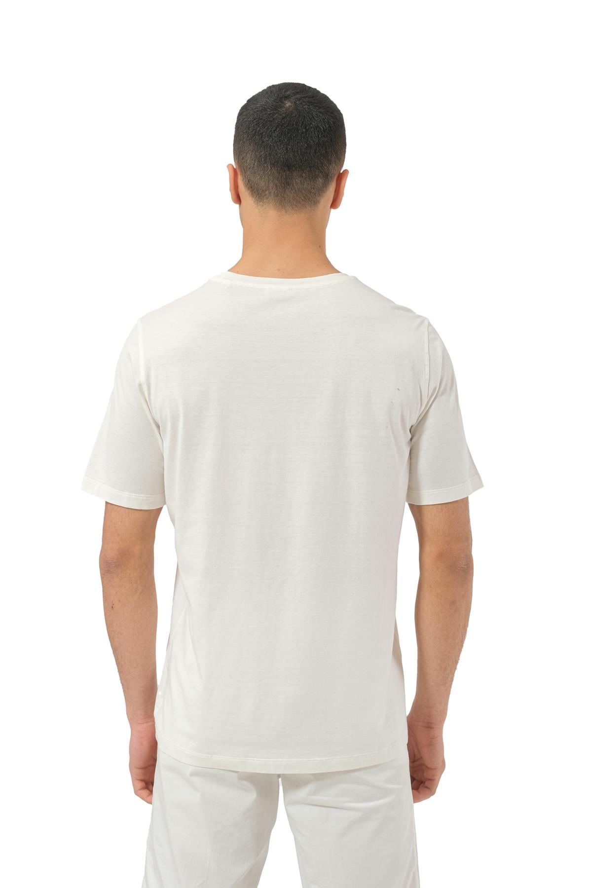 DorianiBeyaz Bisiklet Yaka T-shirt