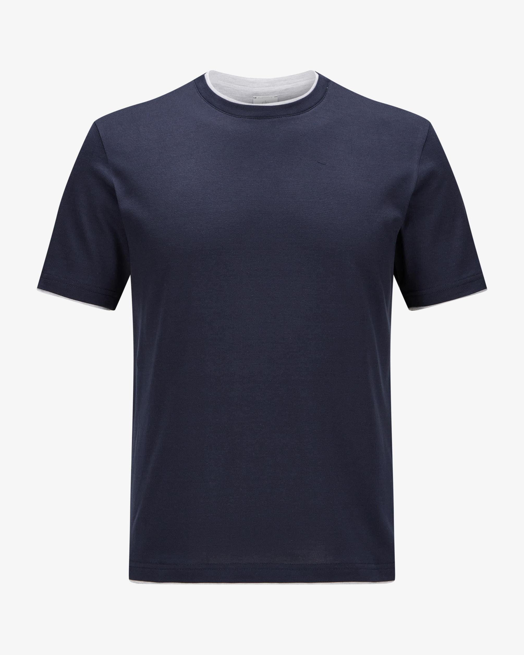 EleventyAçık Gri Geçişli Lacivert T-shirt