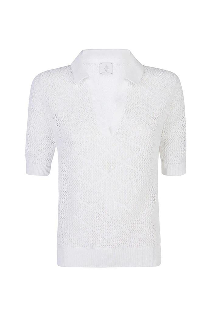 EleventyBaklava Desen Triko Polo Yaka T-shirt