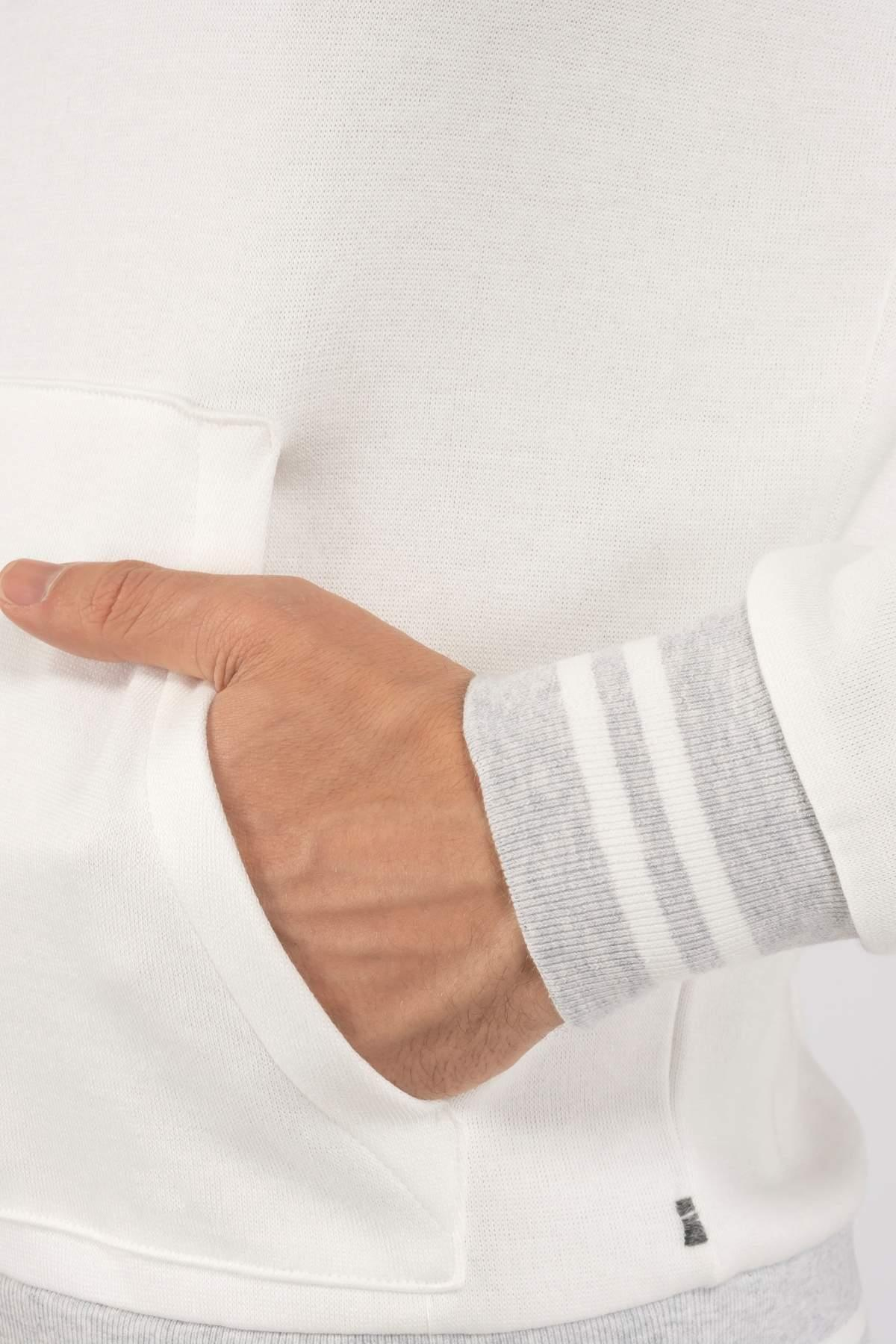 EleventyKapüşonlu Beyaz ''Nature'' Sweatshirt 