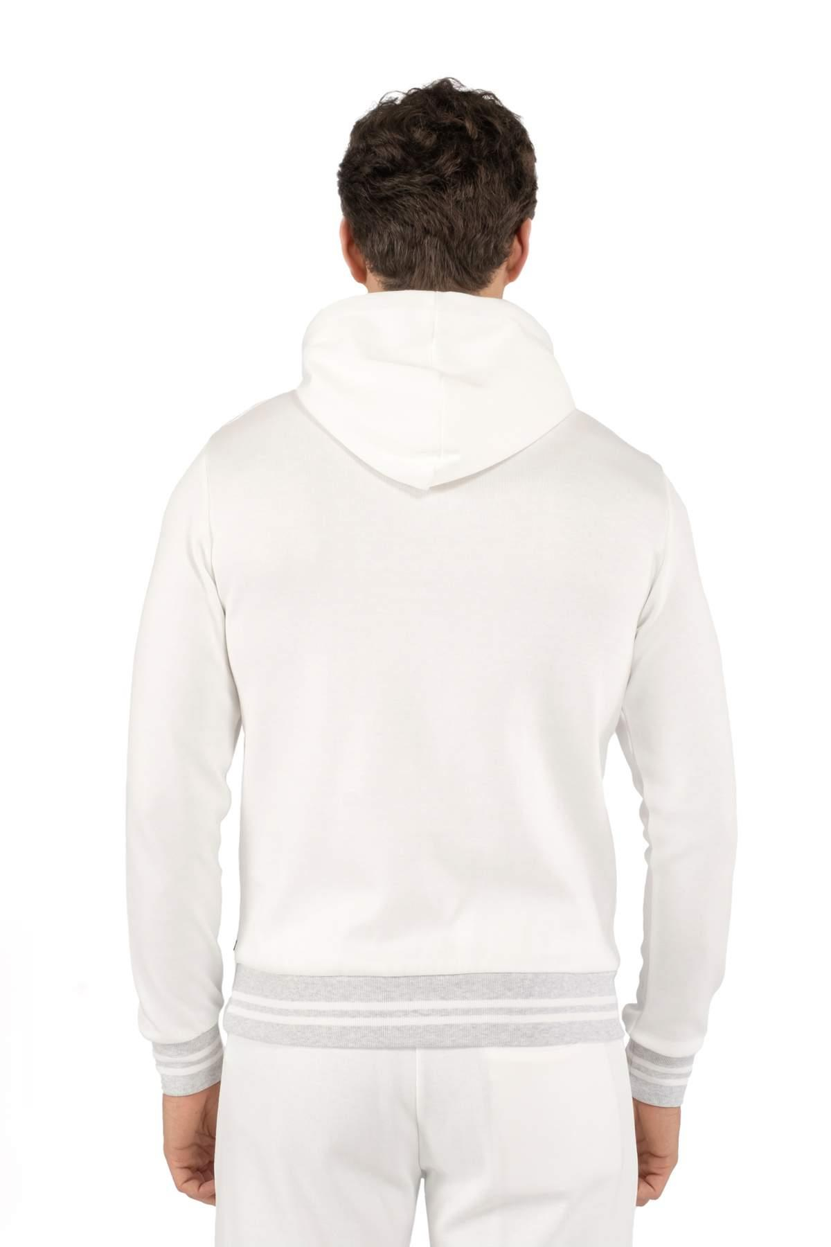 EleventyKapüşonlu Beyaz ''Nature'' Sweatshirt 
