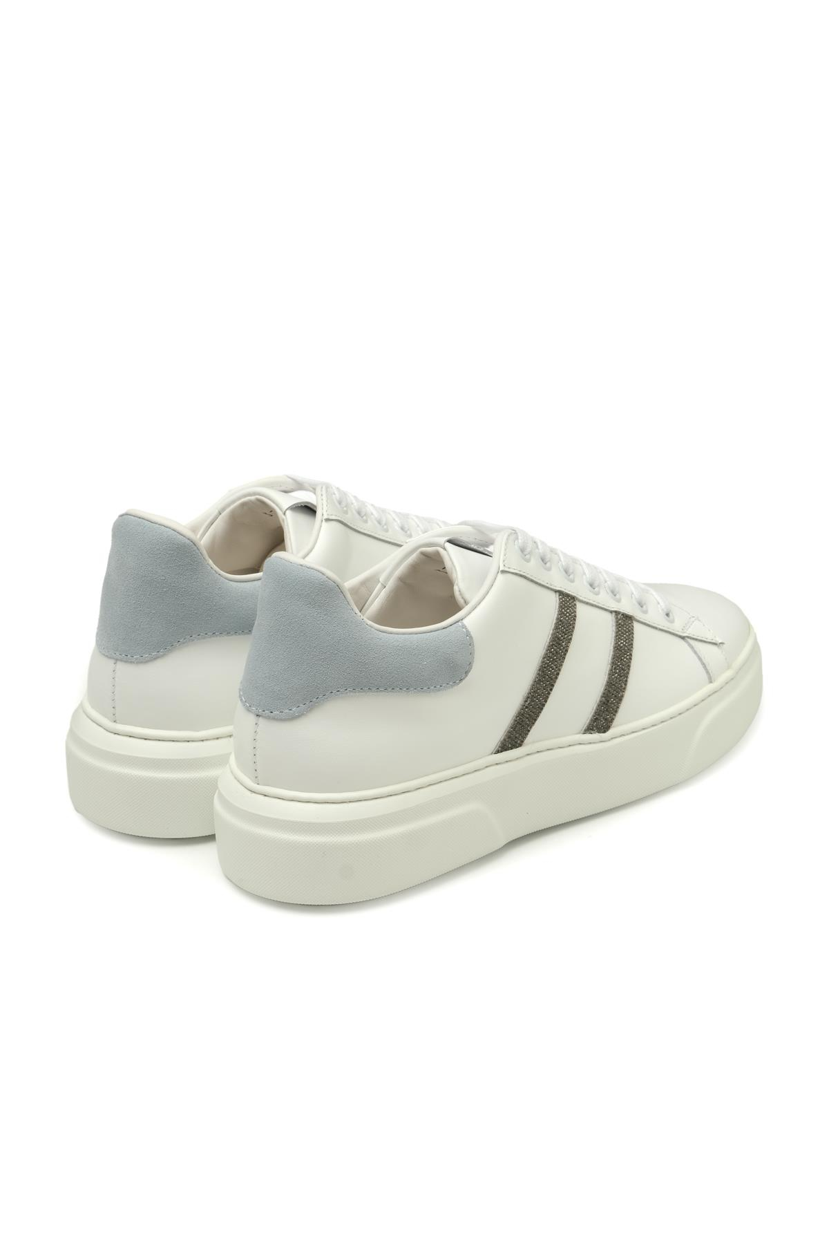EleventyMavİ Süet Detaylı Beyaz Sneaker