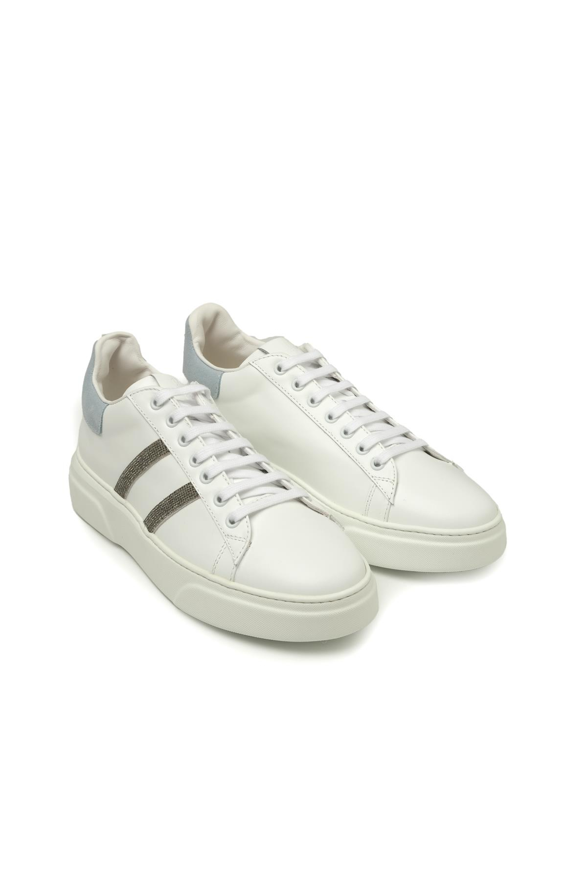EleventyMavİ Süet Detaylı Beyaz Sneaker