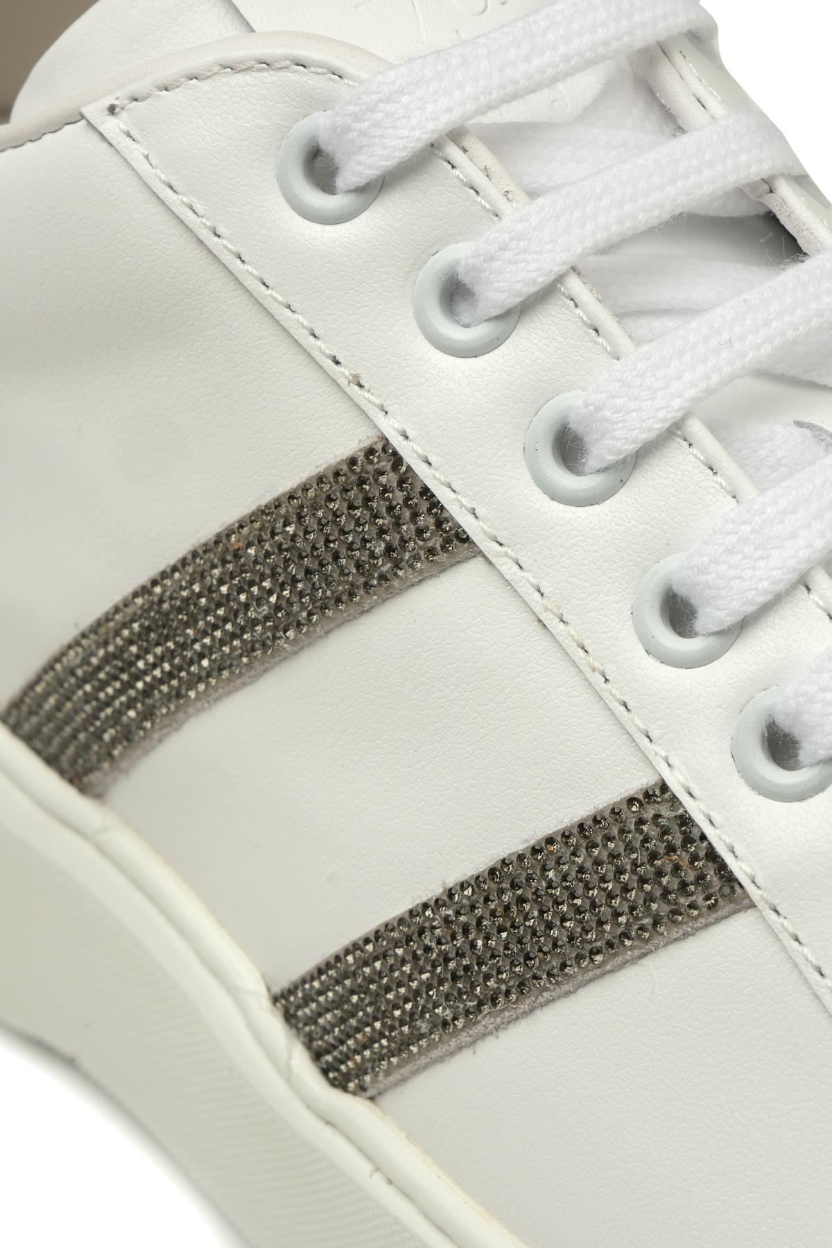 EleventyMavİ Süet Detaylı Beyaz Sneaker
