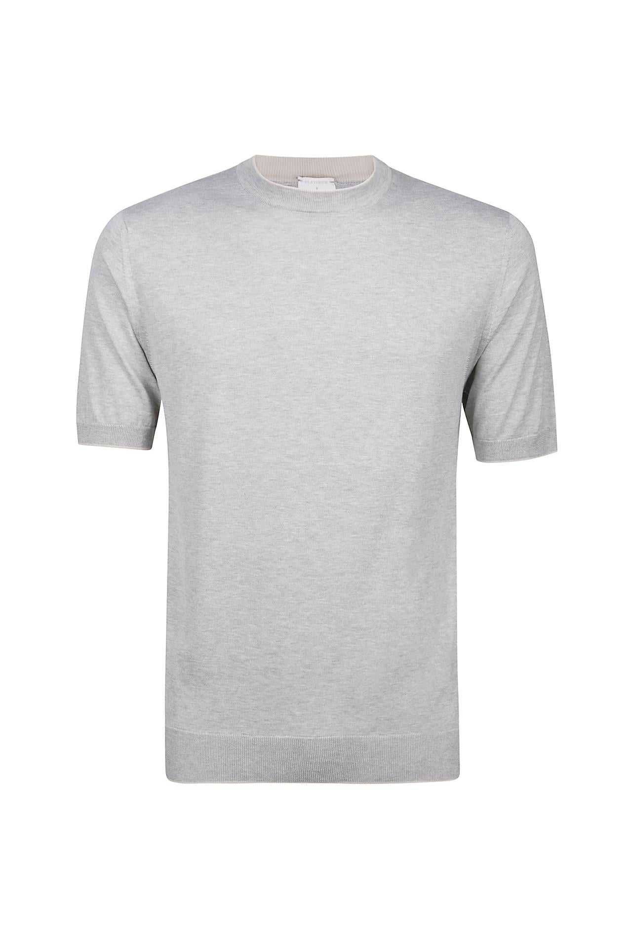 EleventyYuvarlak Yaka Gri Pamuk T-Shirt