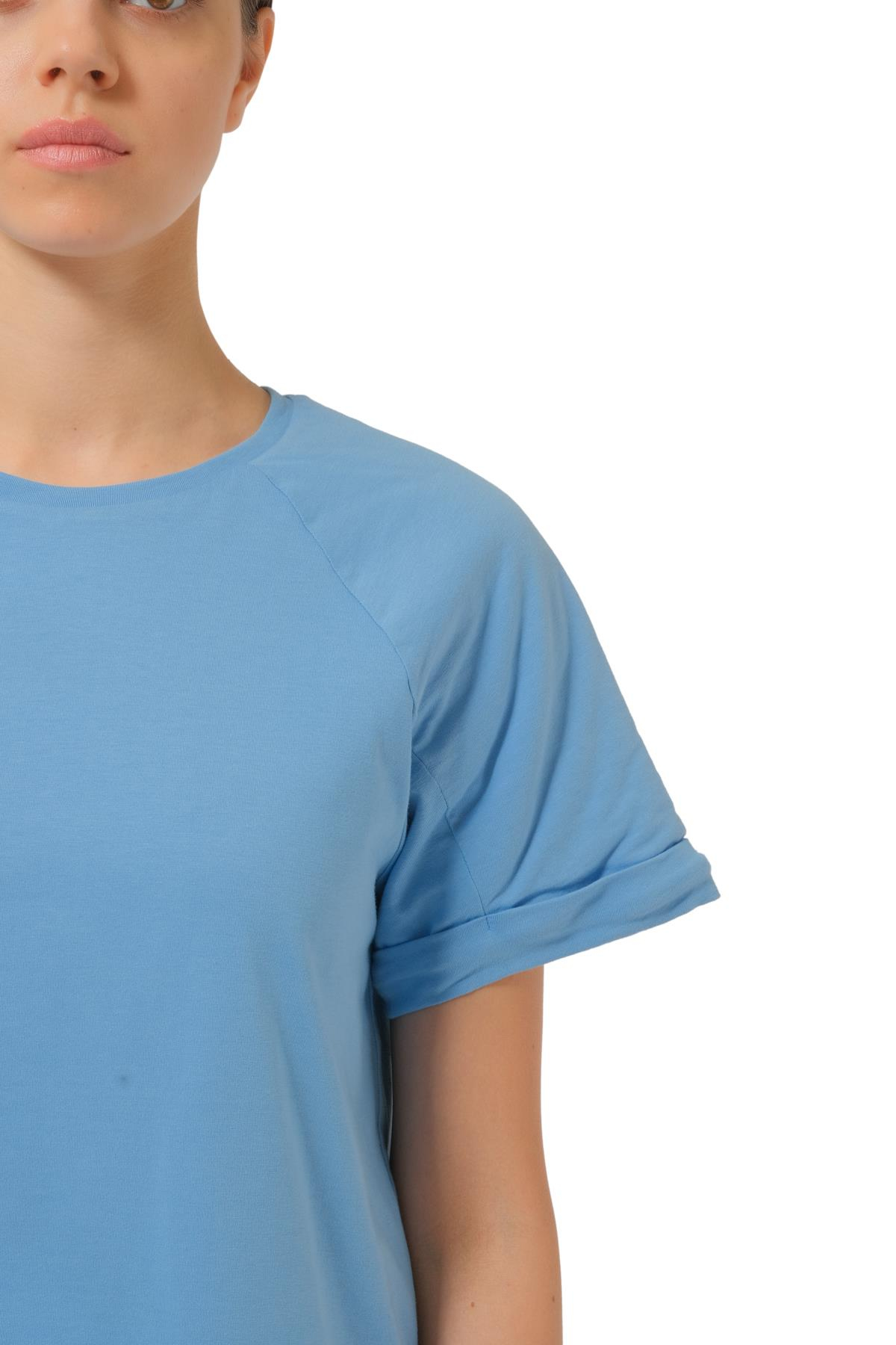 Federica TossiDolgulu Kol Detaylı Mavi T-shirt
