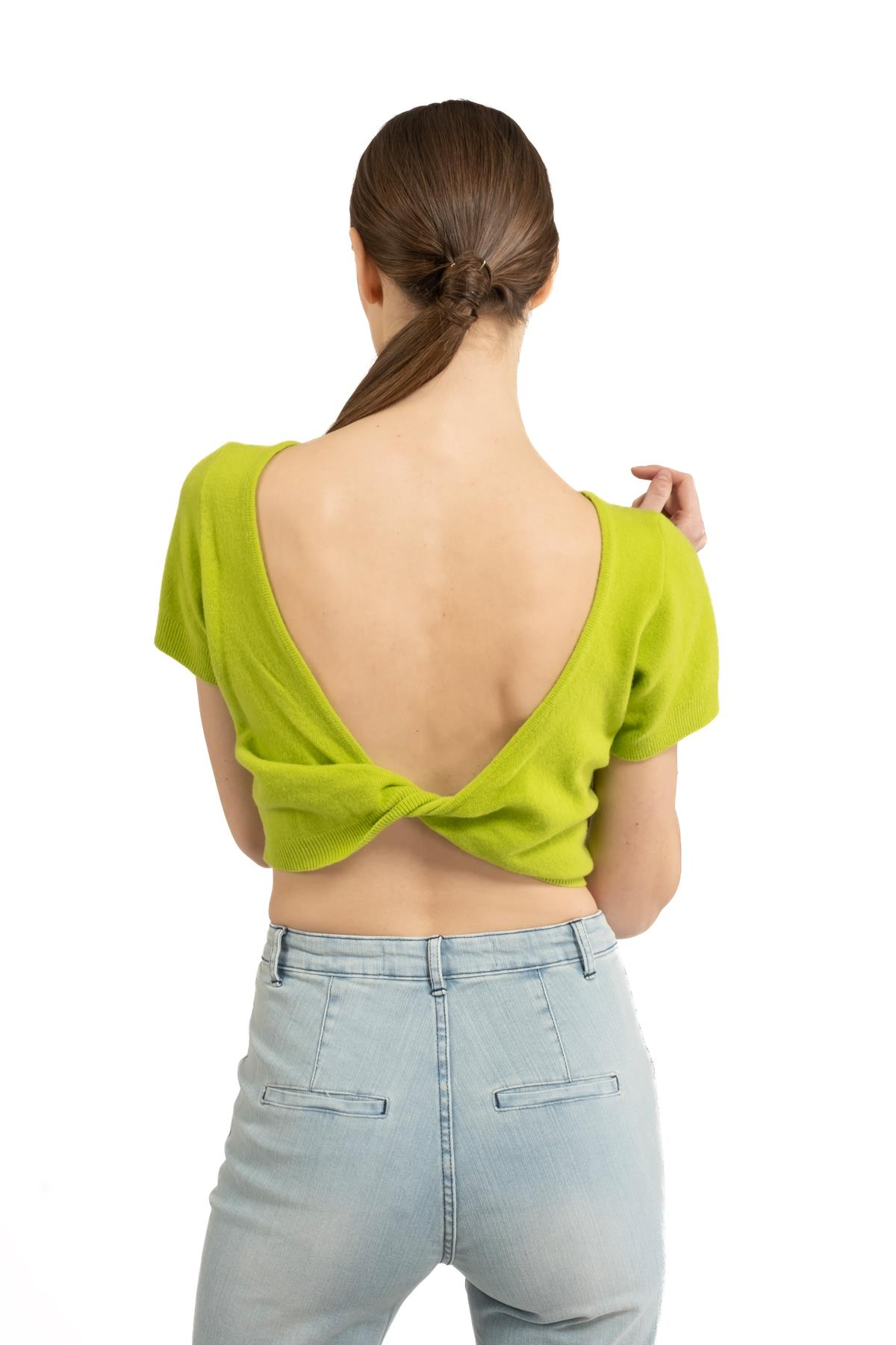 Federica TossiYeşil Kaşmir Crop Triko