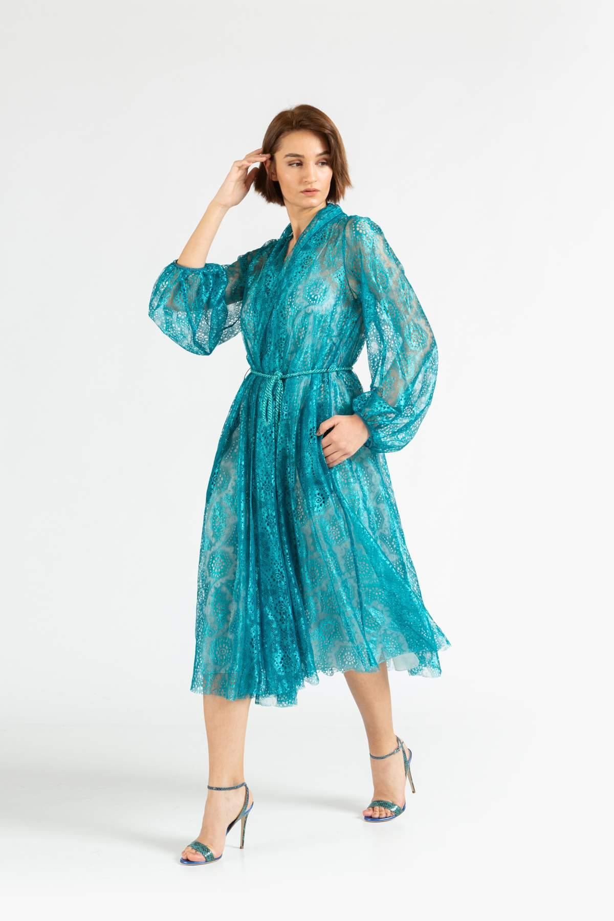 Forte ForteFORTE FORTE Halat Kemerli Astarlı Kaftan