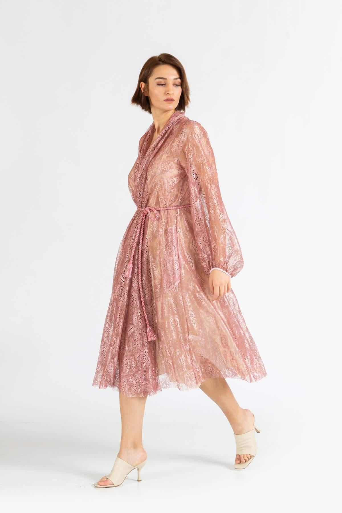 Forte ForteFORTE FORTE Halat Kemerli Astarlı Kaftan
