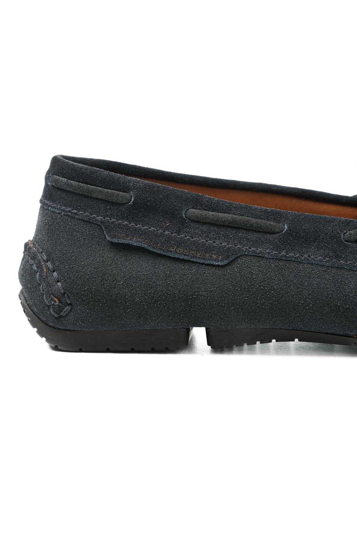 Fratelli RossettiSüet Lacivert Bağcıklı Loafer