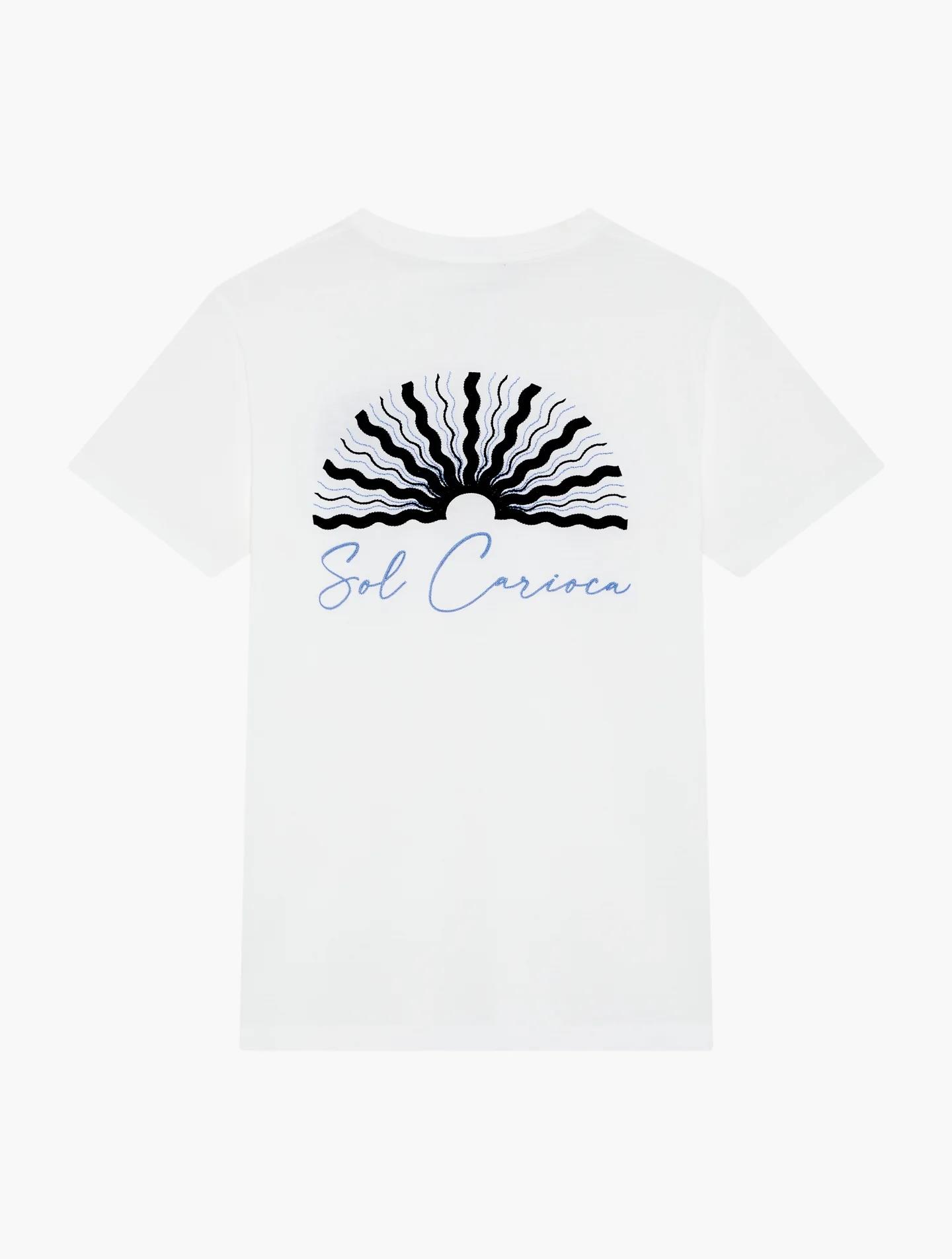 Frescobol CariocaErkek Beyaz Pamuklu Desenli T-Shirt