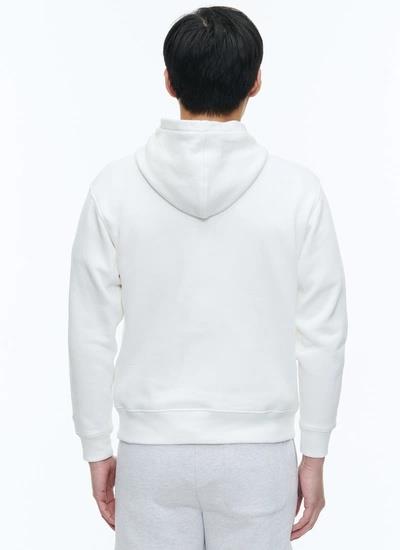 FursacBeyaz Kapüşonlu Pamuk Sweatshirt
