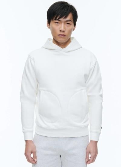 FursacBeyaz Kapüşonlu Pamuk Sweatshirt
