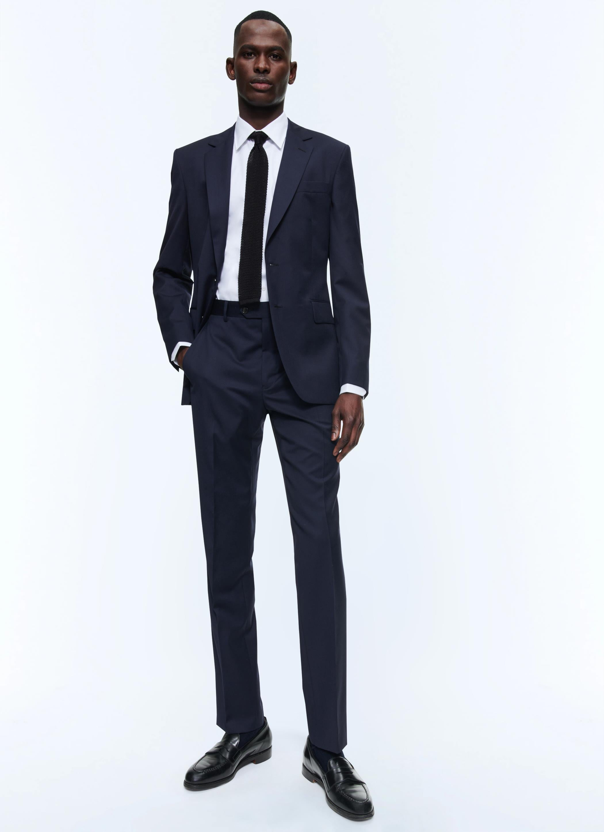 FursacLacivert Yün Slim Fit Ceket