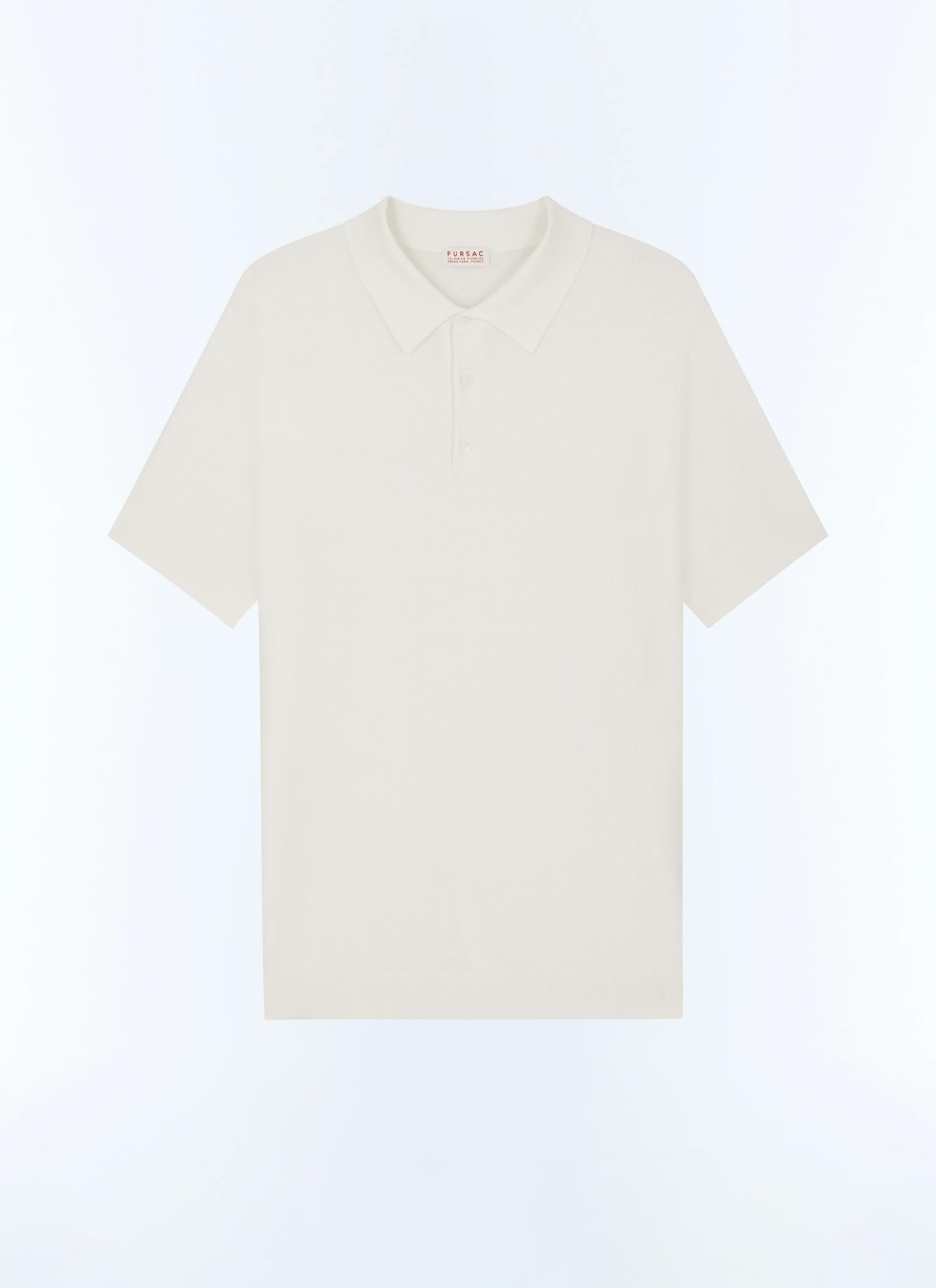 FursacPamuk ve Kaşmir Ekru Polo Yaka T-Shirt