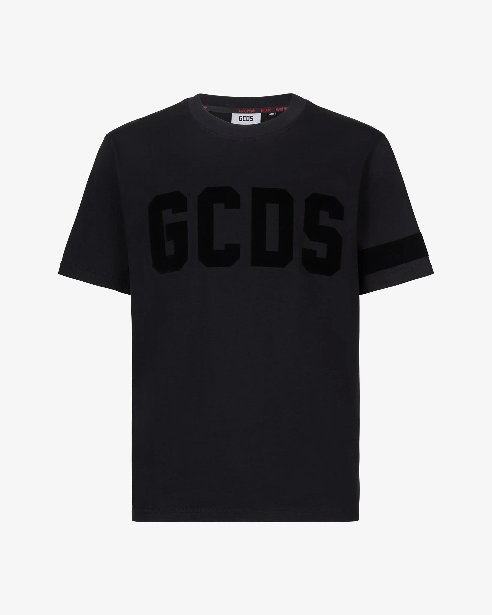 GCDSKadife Logo Detaylı Erkek T-shirt