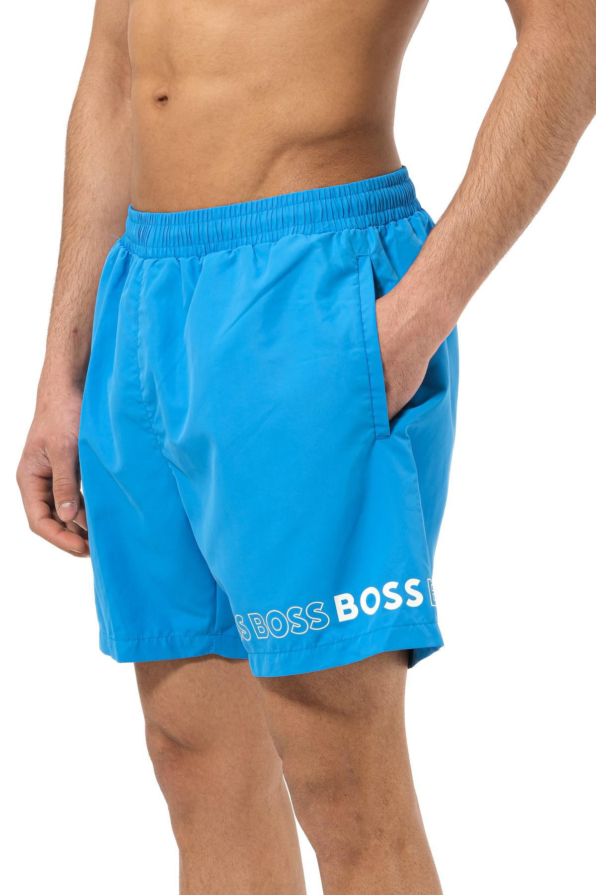 Hugo BossBeyaz Logo Detay Mavi Mayo