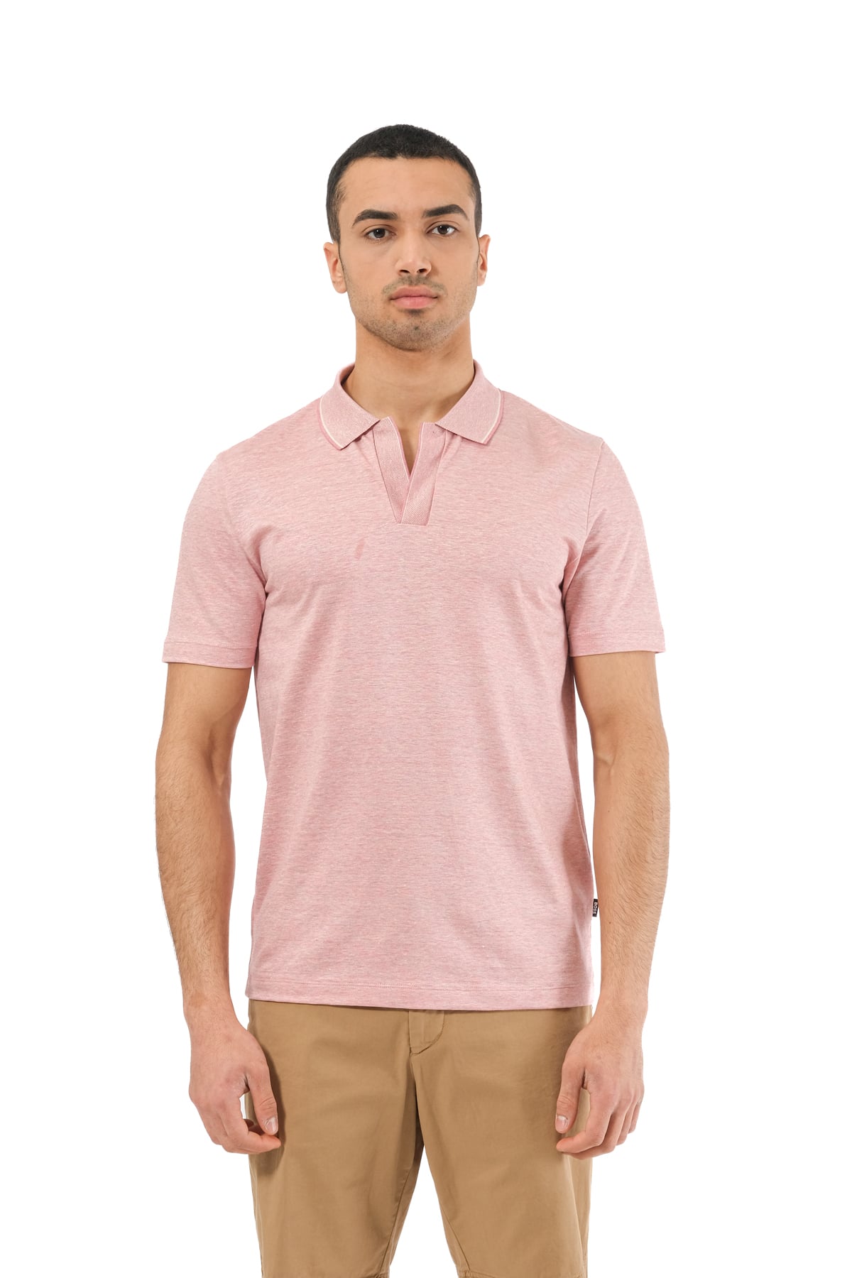 Hugo BossPembe Keten Karışımlı Polo Yaka T-shirt