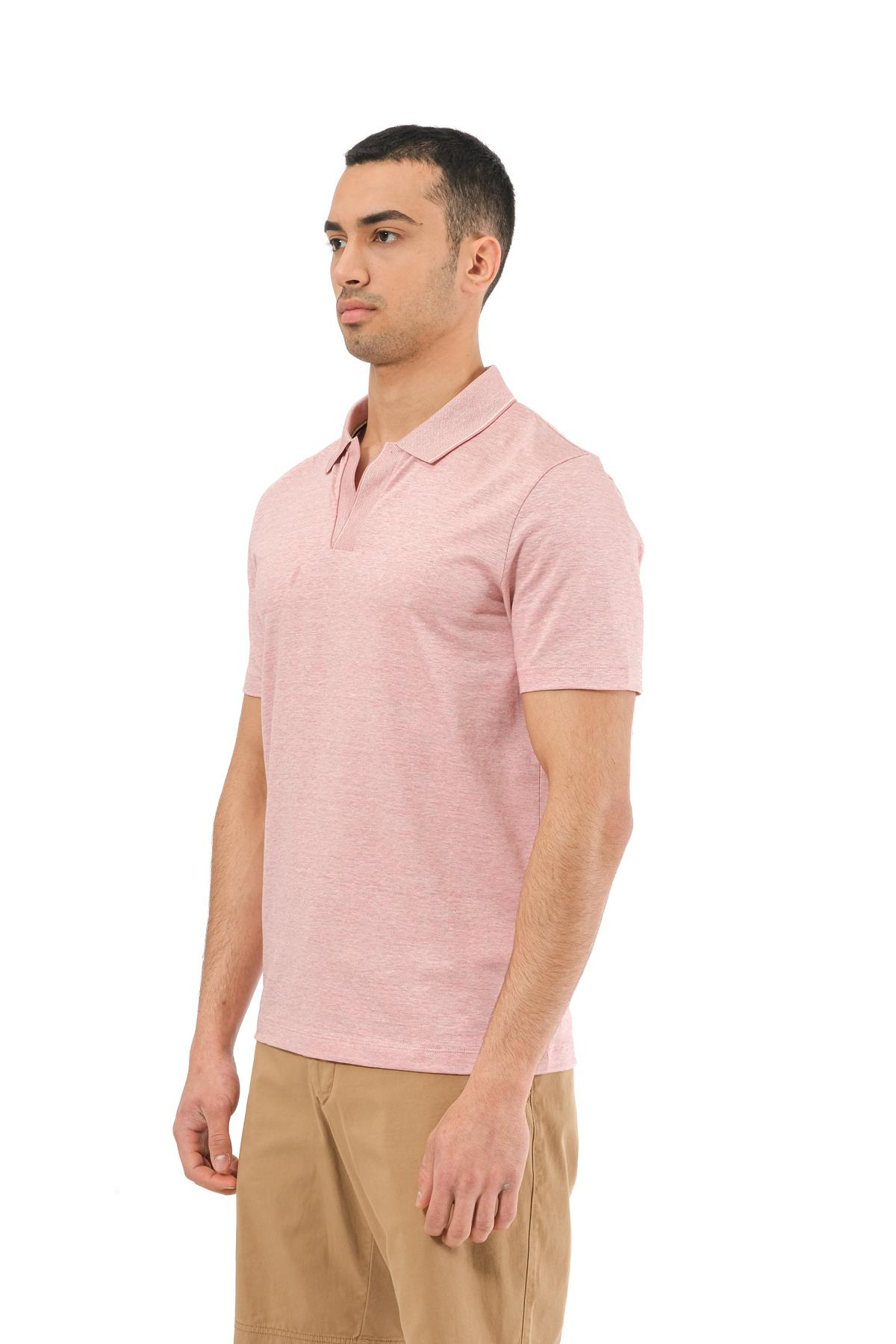 Hugo BossPembe Keten Karışımlı Polo Yaka T-shirt