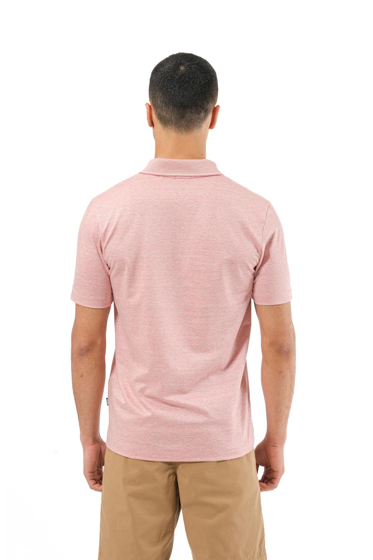 Hugo BossPembe Keten Karışımlı Polo Yaka T-shirt