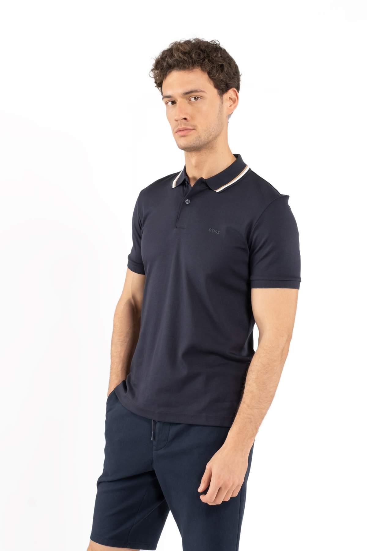 Hugo BossYaka Detaylı Polo Yaka Lacivert T-shirt