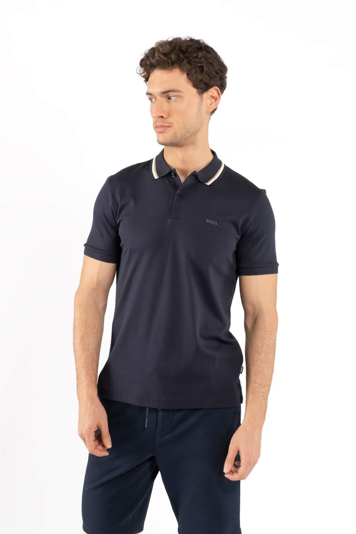Hugo BossYaka Detaylı Polo Yaka Lacivert T-shirt