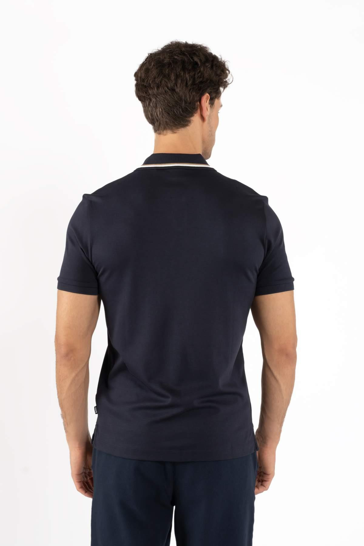 Hugo BossYaka Detaylı Polo Yaka Lacivert T-shirt