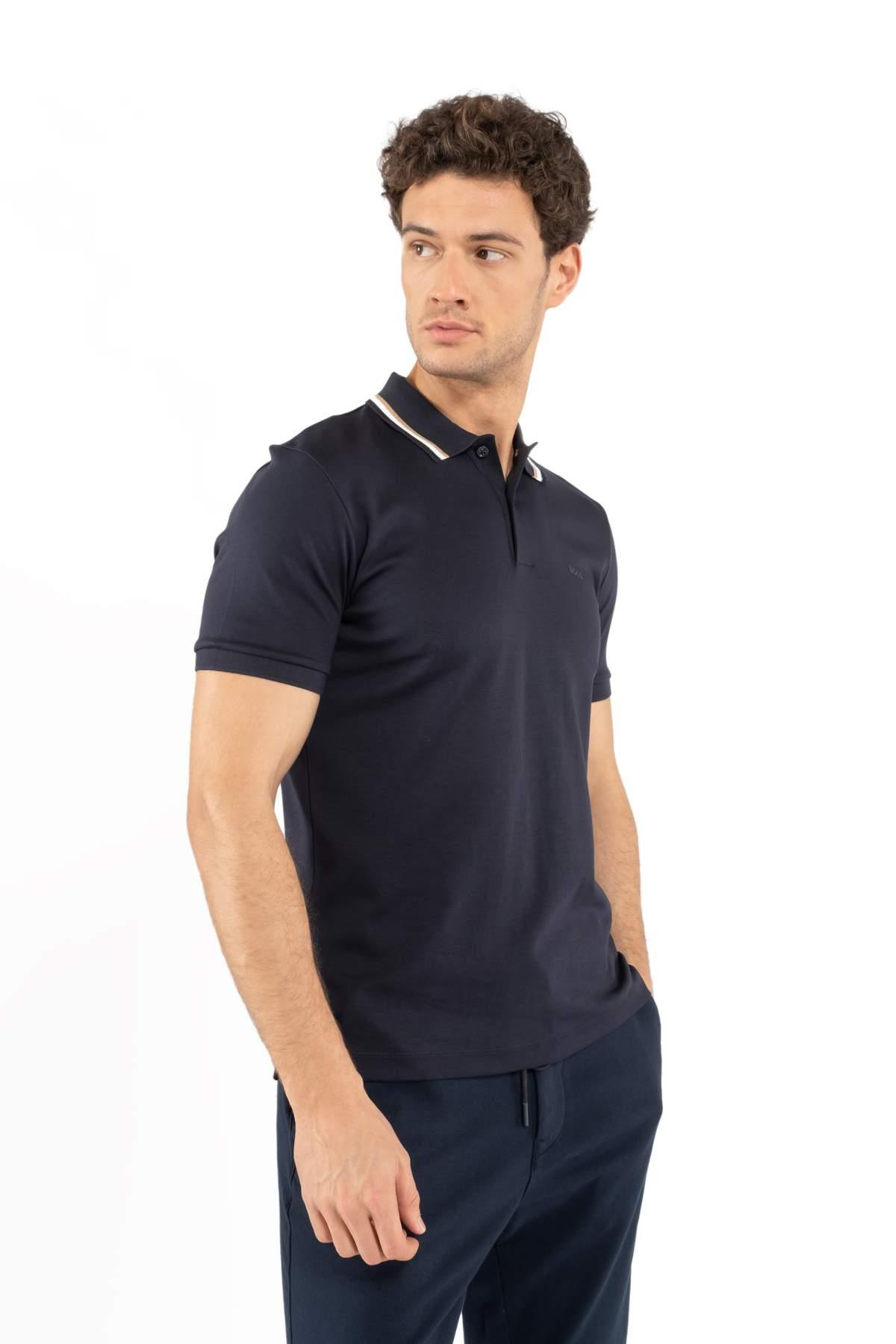 Hugo BossYaka Detaylı Polo Yaka Lacivert T-shirt