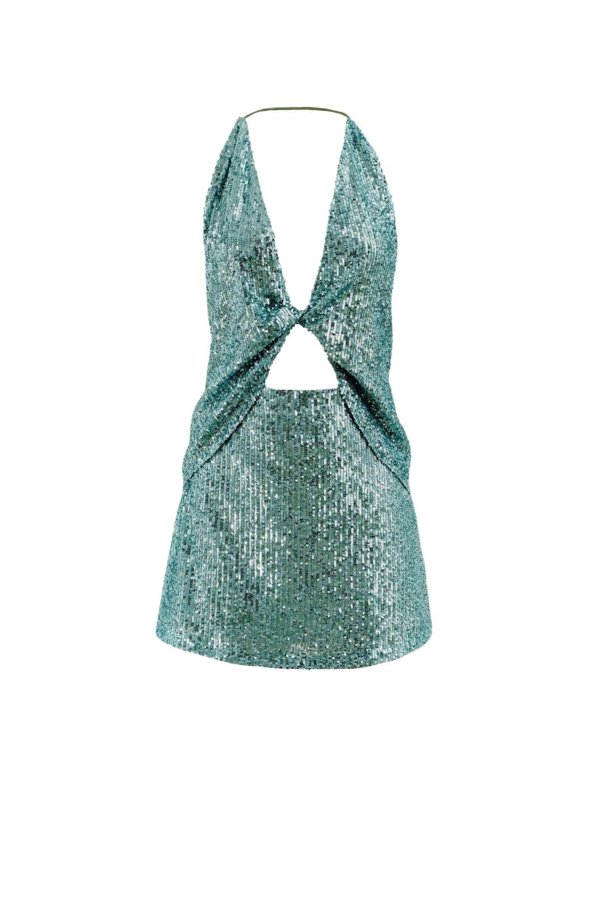 In The Mood For LoveV Yaka Pullu Mini Elbise