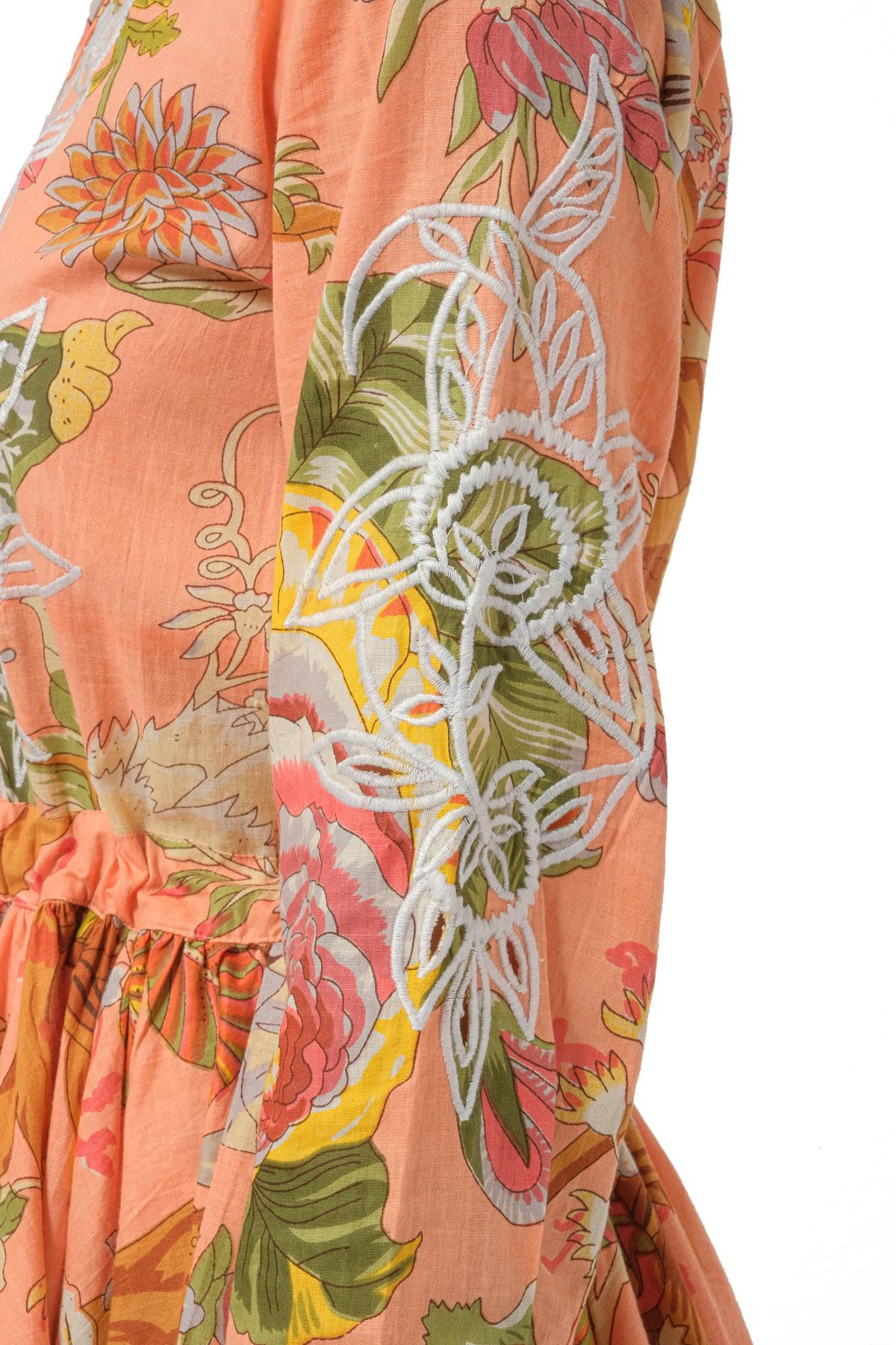 Juliet DunnFloral Desen Pilise Etekli Mini Elbise