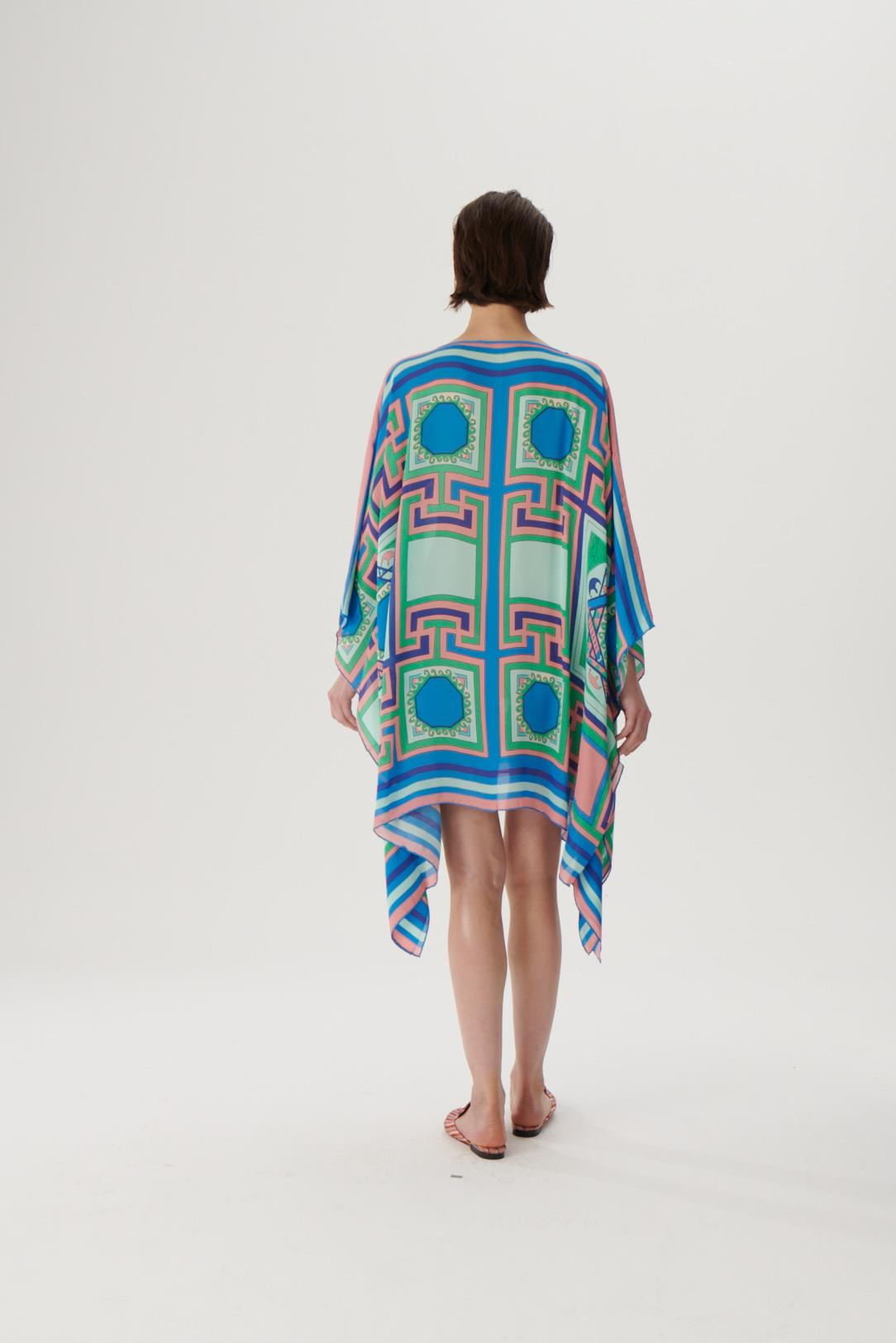 KutniaMavi Desenli İpek Kimono