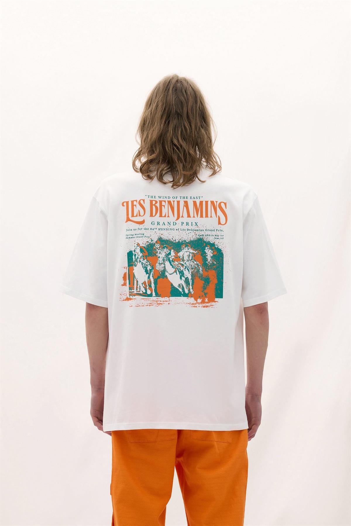 Les BenjaminsArkası Desen Baskılı Beyaz T-shirt