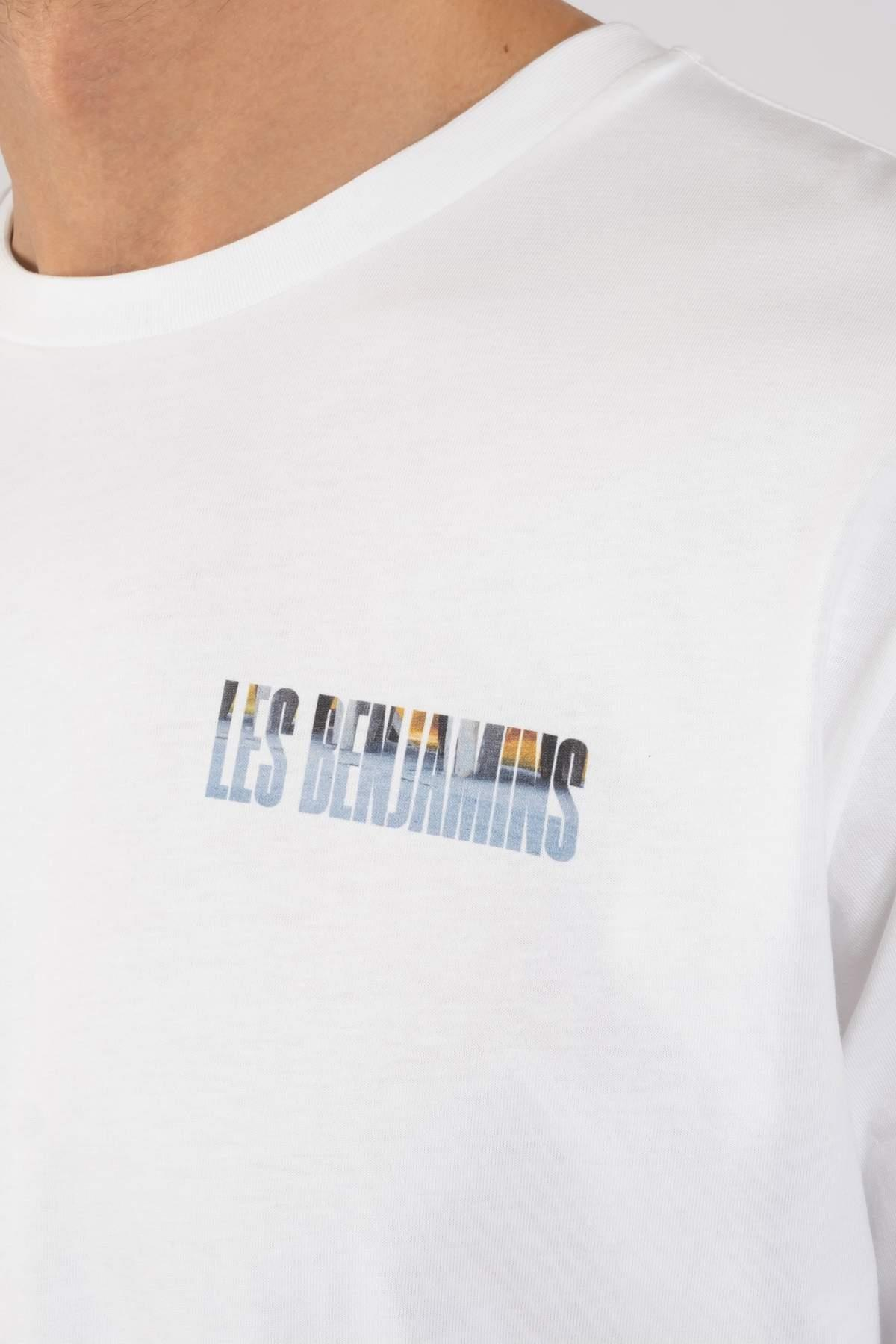 Les BenjaminsArkası Desenli Beyaz Oversize T-shirt