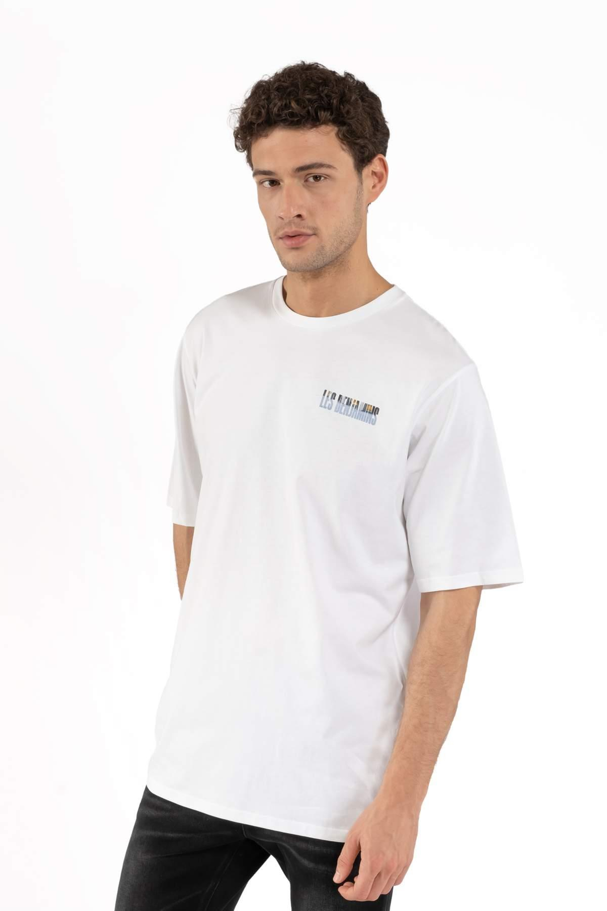 Les BenjaminsArkası Desenli Beyaz Oversize T-shirt