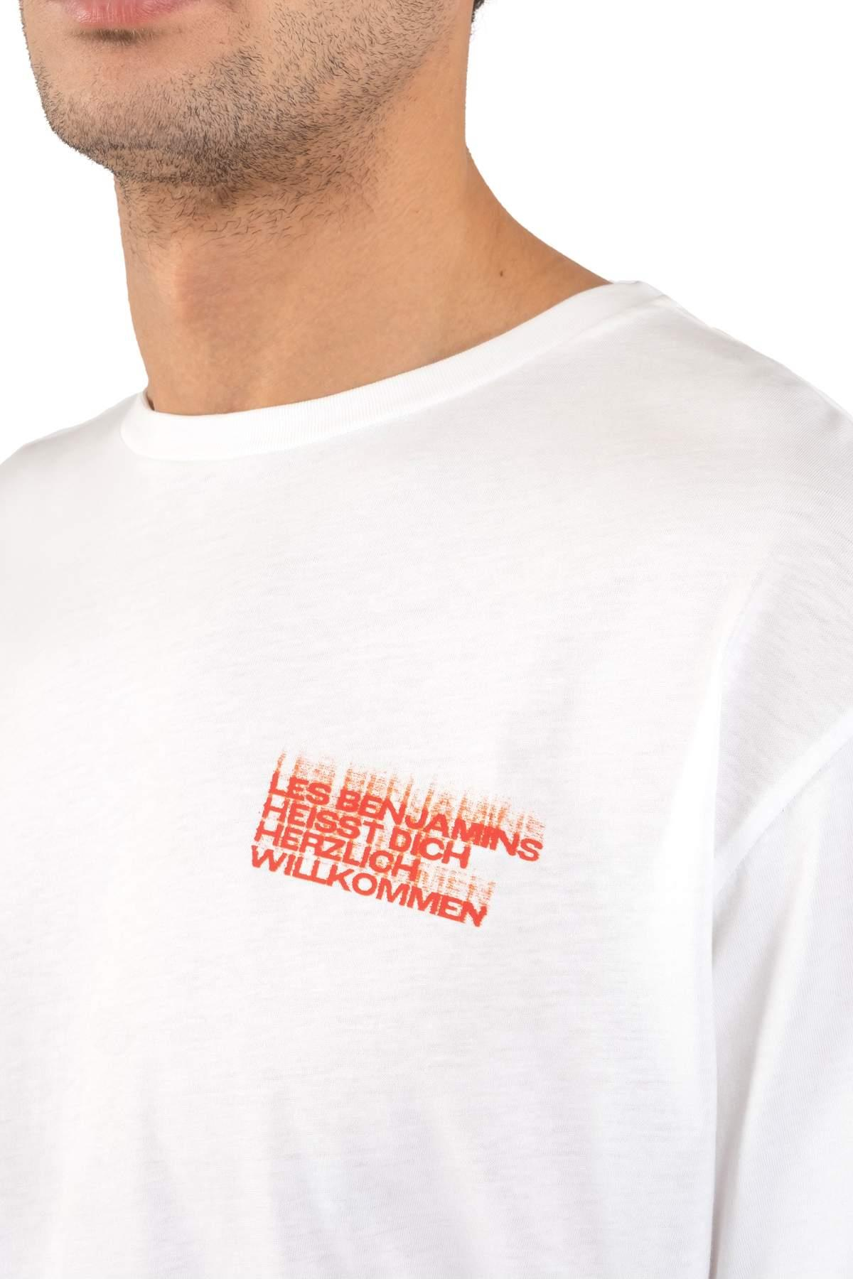 Les BenjaminsBeyaz Bisiklet Yaka Oversize T-shirt
