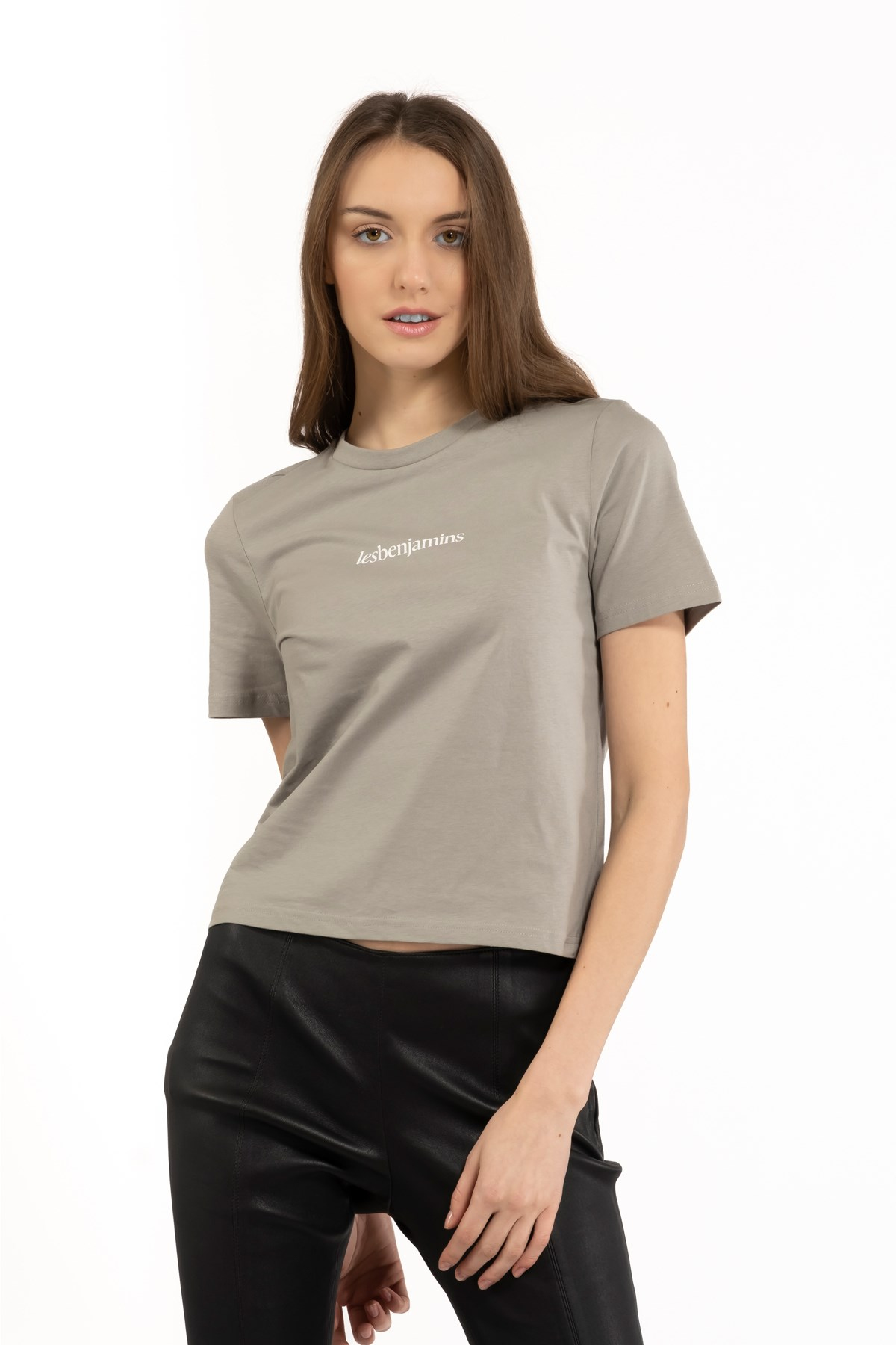Les BenjaminsGri Bisiklet Yaka T-shirt